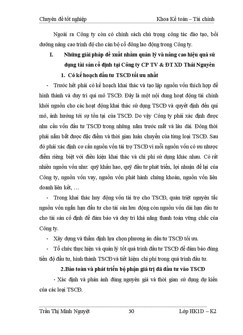 image for page Quản lý và sử dụng TSCĐ ở Công ty cổ phần tư vấn và đầu tư xây dựng Thái Nguyên