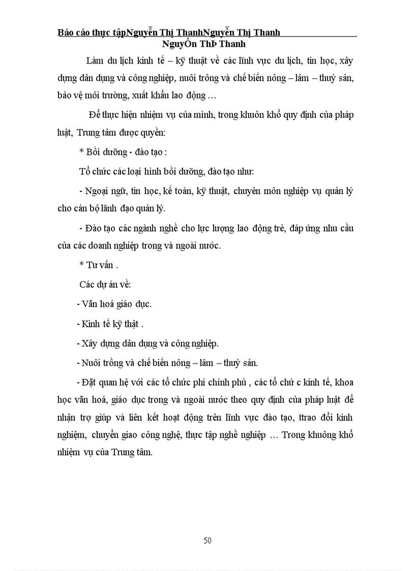 image for page Báo cáo kết quả kinh doanh năm 2001 tại Trung tâm bồi dưỡng và dịch vụ kinh tế –kỹ thuật