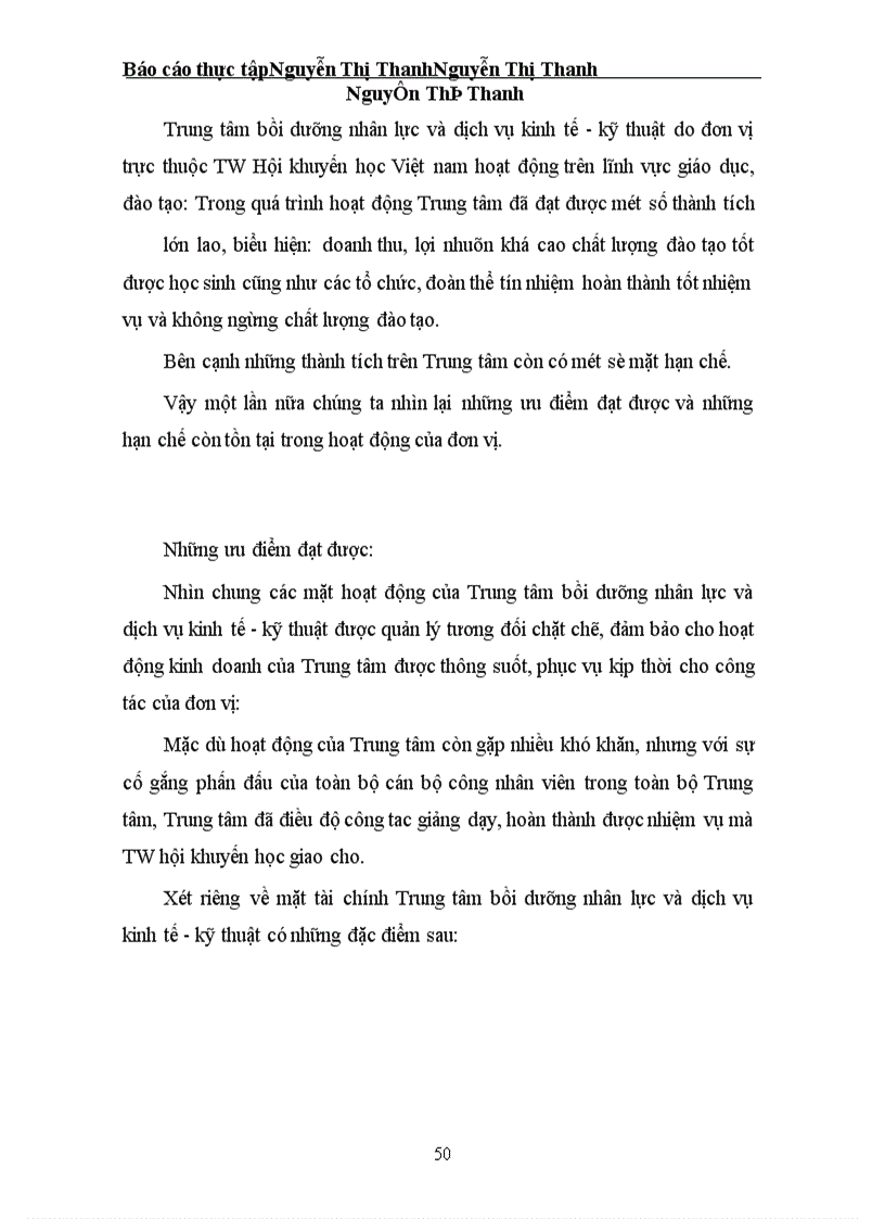 image for page Báo cáo kết quả kinh doanh năm 2001 tại Trung tâm bồi dưỡng và dịch vụ kinh tế –kỹ thuật