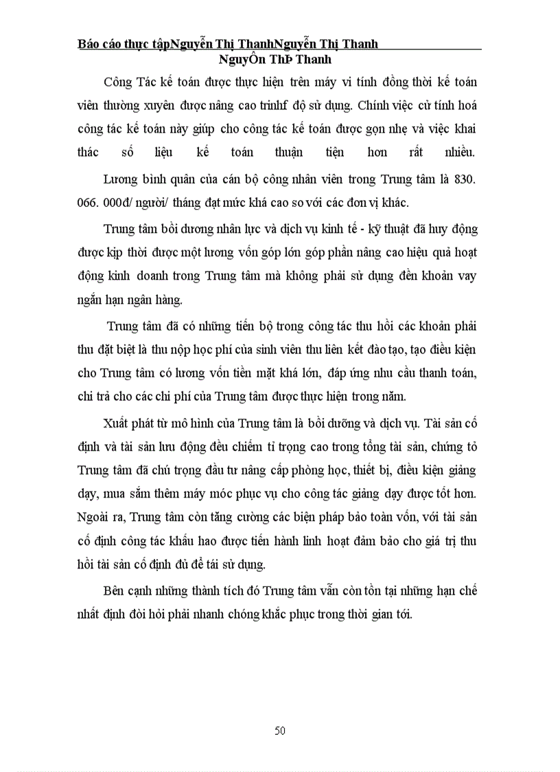 image for page Báo cáo kết quả kinh doanh năm 2001 tại Trung tâm bồi dưỡng và dịch vụ kinh tế –kỹ thuật