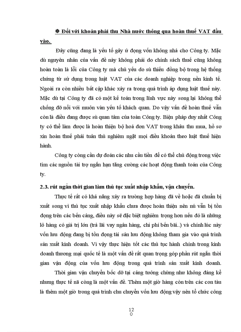 image for page Một số giải pháp nhằm cải thiện tình hình, khả năng thanh toán và nâng cao hiệu quả quản lý tài sản lưu động tại Công ty xuất nhập khẩu và hợp tác quốc tế - Coalimex