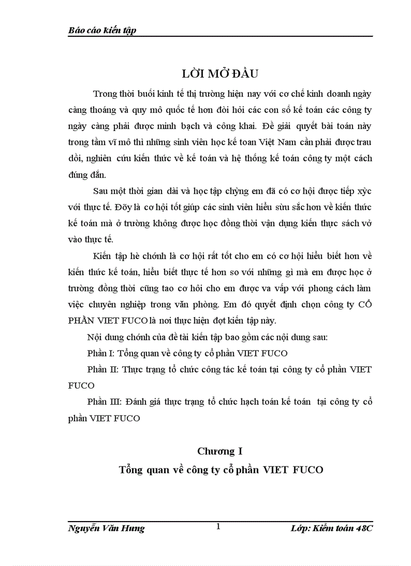 image for page Báo cáo kiến tập kế toán tại công ty cổ phần VIET FUCO