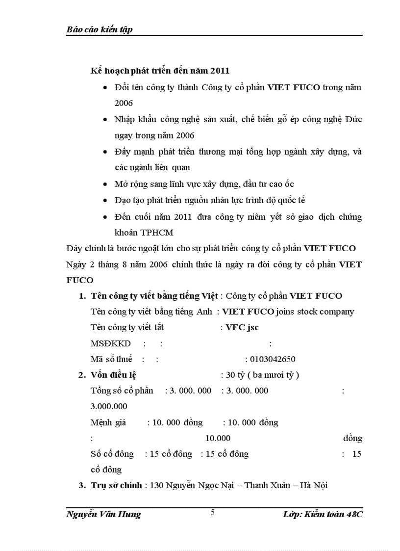 image for page Báo cáo kiến tập kế toán tại công ty cổ phần VIET FUCO