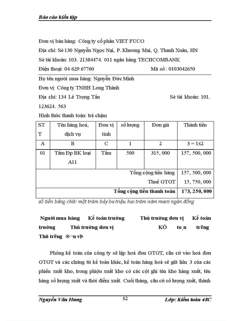 image for page Báo cáo kiến tập kế toán tại công ty cổ phần VIET FUCO