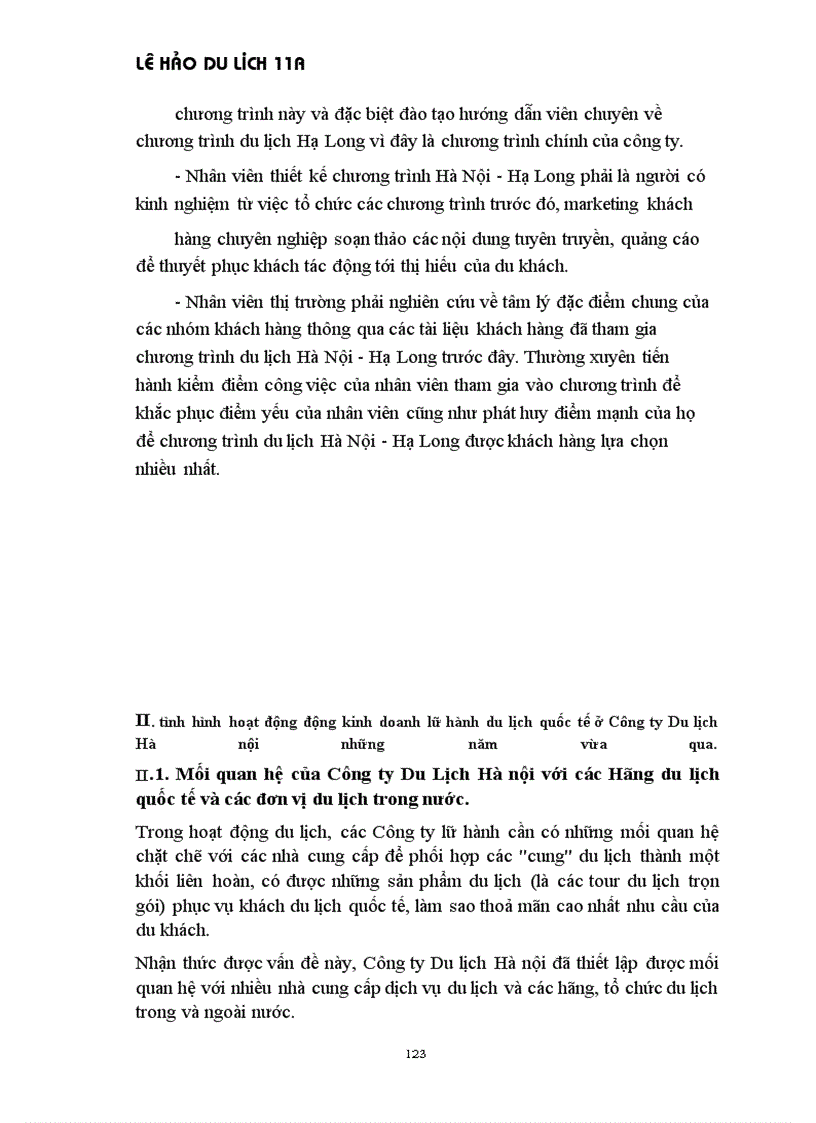 image for page Thực trạng tổ chức thực hiện các chương trình du lịch của công ty du lịch các kì nghỉ Hà Nội