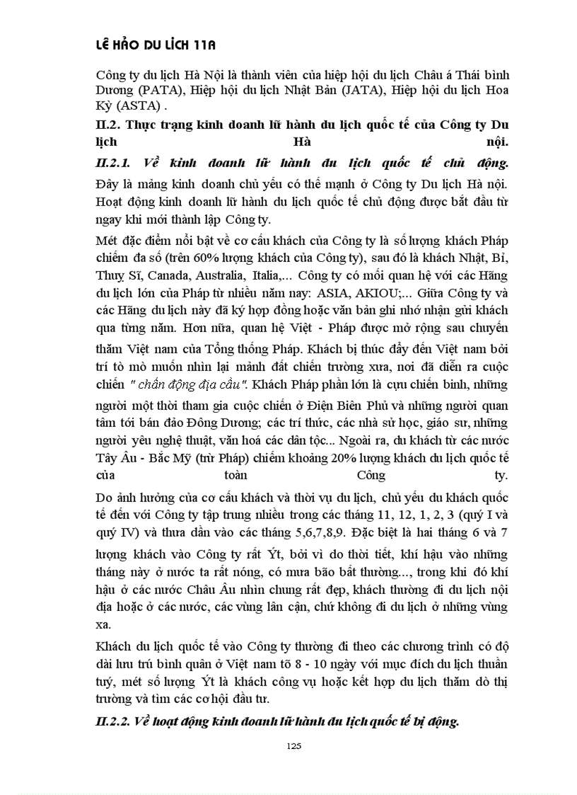 image for page Thực trạng tổ chức thực hiện các chương trình du lịch của công ty du lịch các kì nghỉ Hà Nội