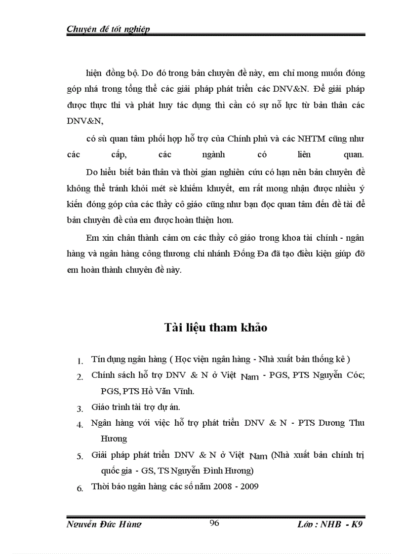 image for page Giải pháp tín dụng ngân hàng nhằm phát triển DNV&N tại chi nhánh NHCT chi nhánh Đống Đa