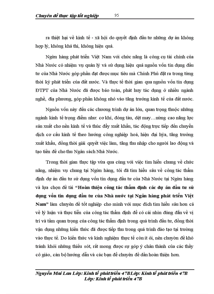 image for page Hoàn thiện công tác thẩm định các dự án đầu tư sử dụng vốn tín dụng đầu tư của Nhà nước tại Ngân hàng phát triển Việt Nam
