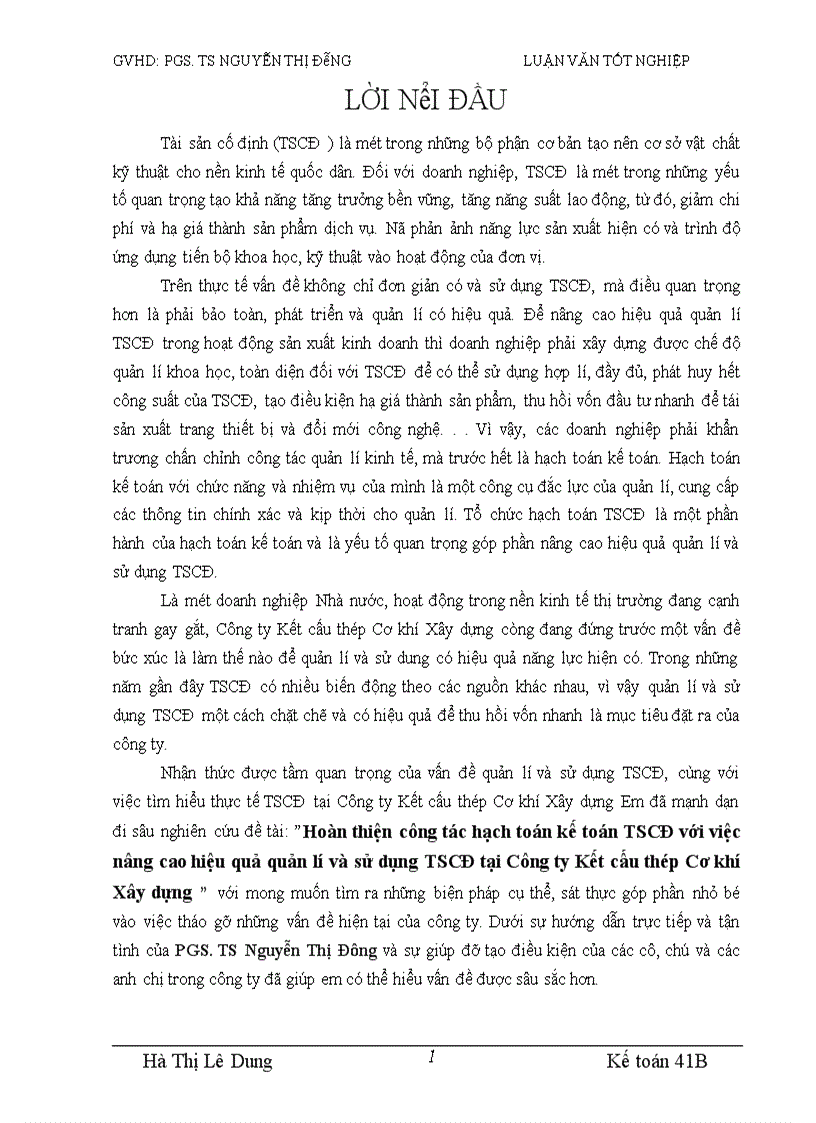 image for page Hoàn thiện công tác hạch toán kế toán TSCĐ với việc nâng cao hiệu quả quản lí và sử dụng TSCĐ tại Công ty Kết cấu thép Cơ khí Xây dựng