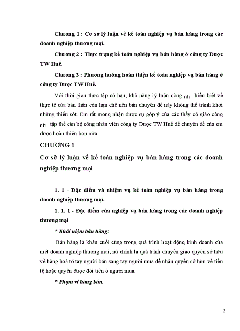 image for page Hoàn thiện kế toán nghiệp vụ bán hàng ở công ty Dược TW Huế
