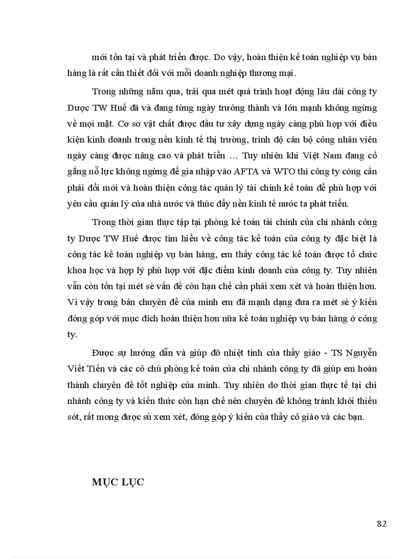 image for page Hoàn thiện kế toán nghiệp vụ bán hàng ở công ty Dược TW Huế
