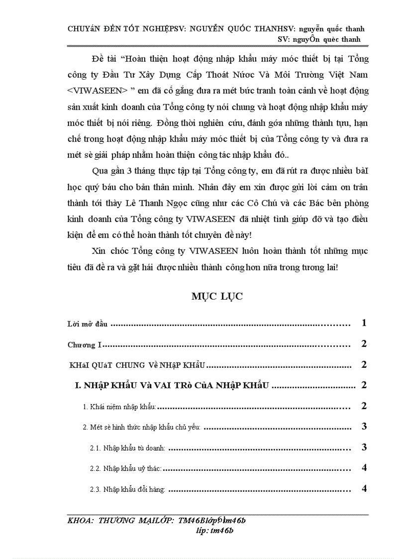 image for page Hoàn thiện hoạt động nhập khẩu máy móc thiết bị tại Tổng công ty đầu tư xây dựng cấp thoát nước và môi trường Việt Nam<VIWASEEN>