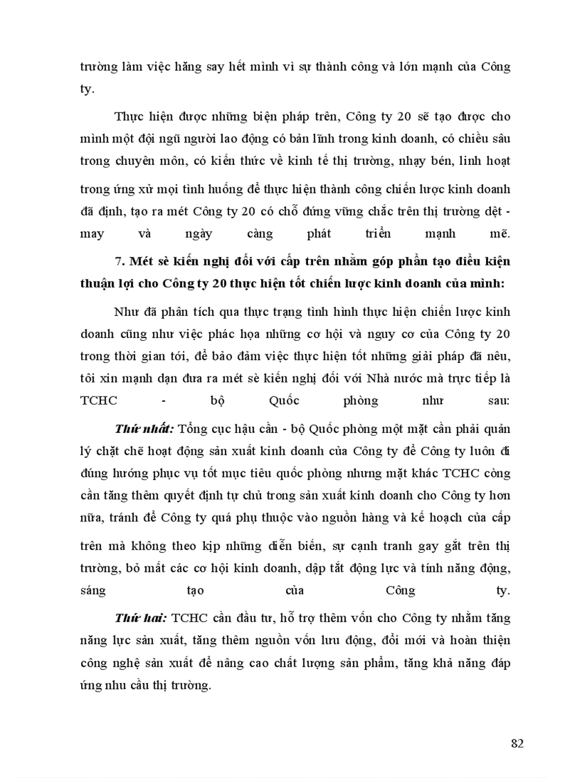 image for page Một số giải pháp chủ yếu góp phần nâng cao hiệu quả của việc xây dựng và thực hiện chiến lược kinh doanh của Công ty 20