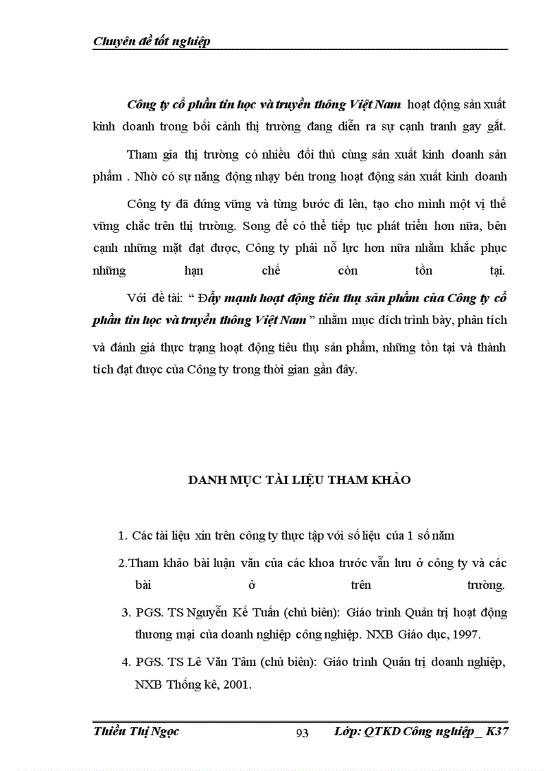 image for page Đẩy mạnh hoạt động tiêu thụ sản phẩm của Công ty cổ phần tin học và truyền thông Việt Nam