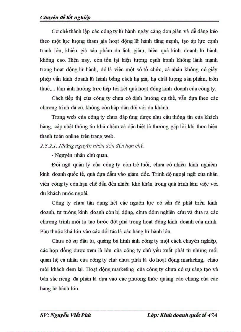 image for page Hoạt động kinh doanh lữ hành quốc tế tại công ty tnhh phát triển thế kỷ thương mại và du lịch; thực trạng và giải pháp