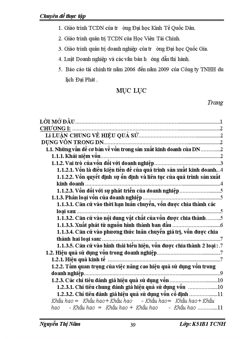 image for page Nâng cao hiệu quả sử dụng vốn của Công ty TNHH du lịch Đại Phát