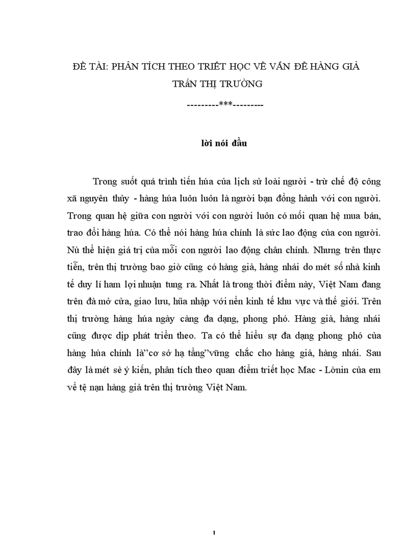 image for page Phân tích theo triết học về vấn đề hàng giả trên thị trường