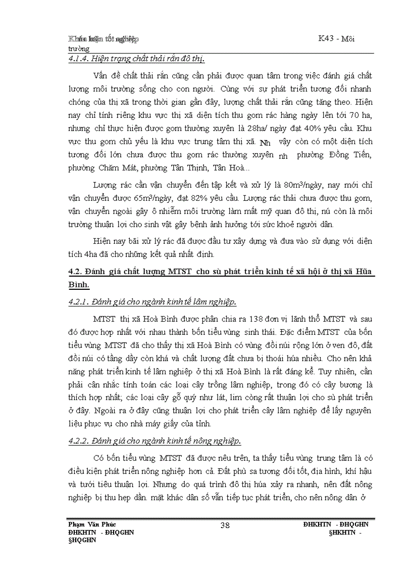 image for page Thành lập bản đồ môi trường sinh thái thị xã Hoà Bình trên cơ sở phương pháp hệ thông tin địa lý(GIS), đánh giá hiện trạng chất lượng và một số kiến nghị bảo vệ môi trường sinh thái ở thị xã đó