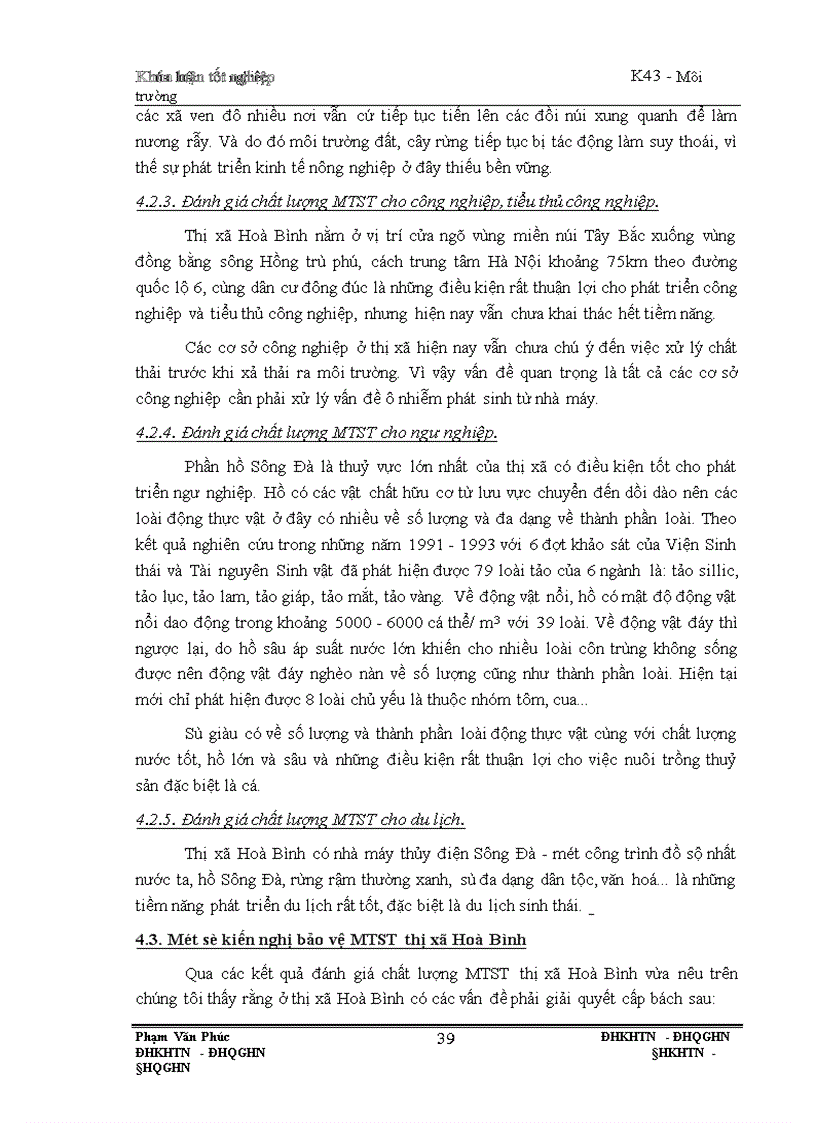 image for page Thành lập bản đồ môi trường sinh thái thị xã Hoà Bình trên cơ sở phương pháp hệ thông tin địa lý(GIS), đánh giá hiện trạng chất lượng và một số kiến nghị bảo vệ môi trường sinh thái ở thị xã đó