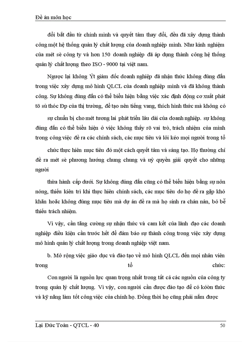 image for page Chất lượng, QLCL và yếu tố con người trong Quản lý chất lượng