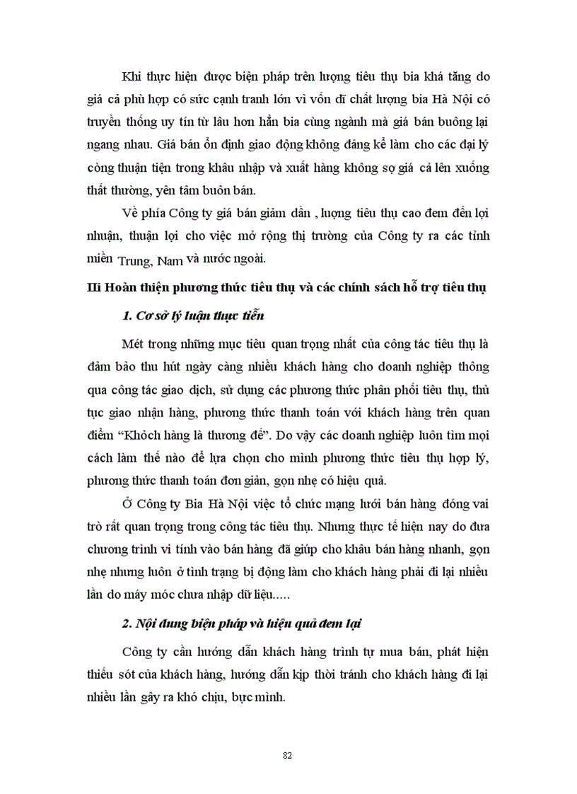 image for page Một số biện pháp cơ bản nhằm đẩy nhanh tốc độ tiêu thụ sản phẩm ở Công ty bia Hà Nội