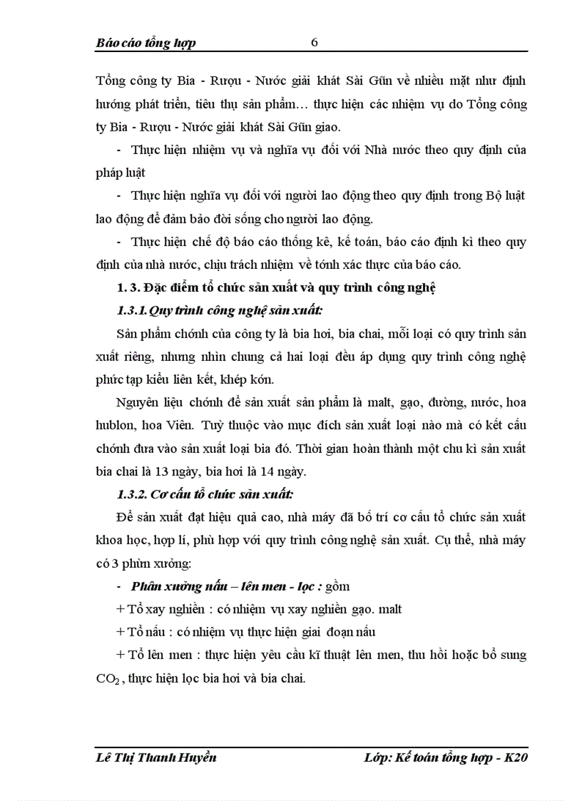 image for page Báo cáo thực tập tại Nhà máy Bia Sài Gòn- Nghệ An