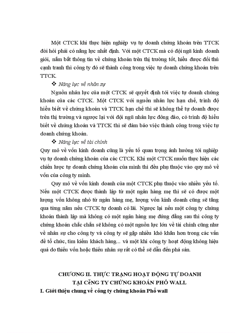 image for page Phát triển hoạt động tự doanh tại Công ty chứng khoán Phố wall