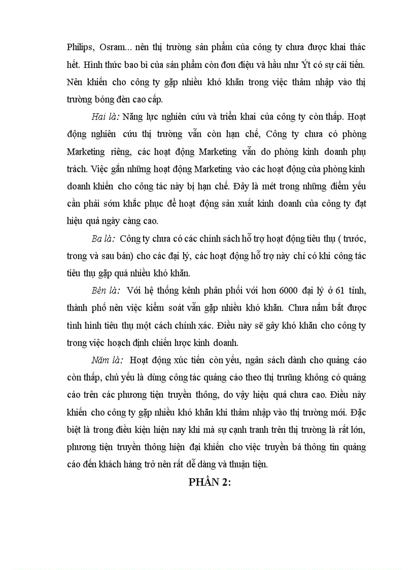 image for page Đánh giá lợi thế cạnh tranh của Sản phẩm Bóng đèn Rạng đông