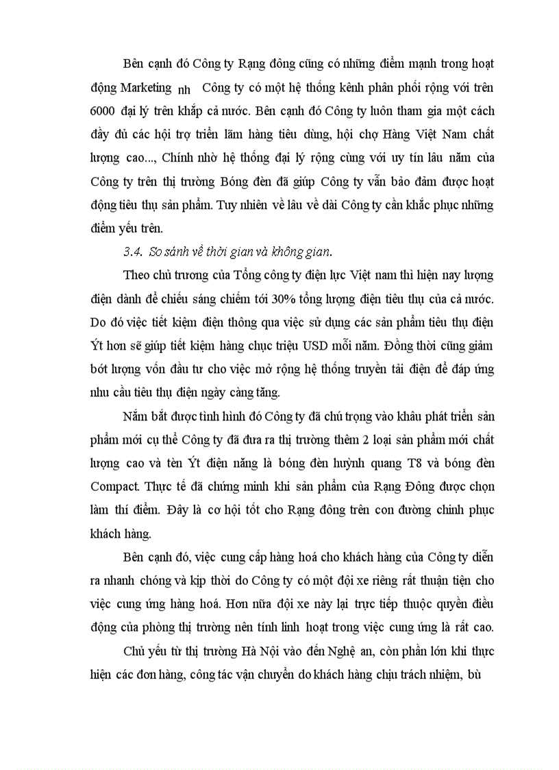 image for page Đánh giá lợi thế cạnh tranh của Sản phẩm Bóng đèn Rạng đông