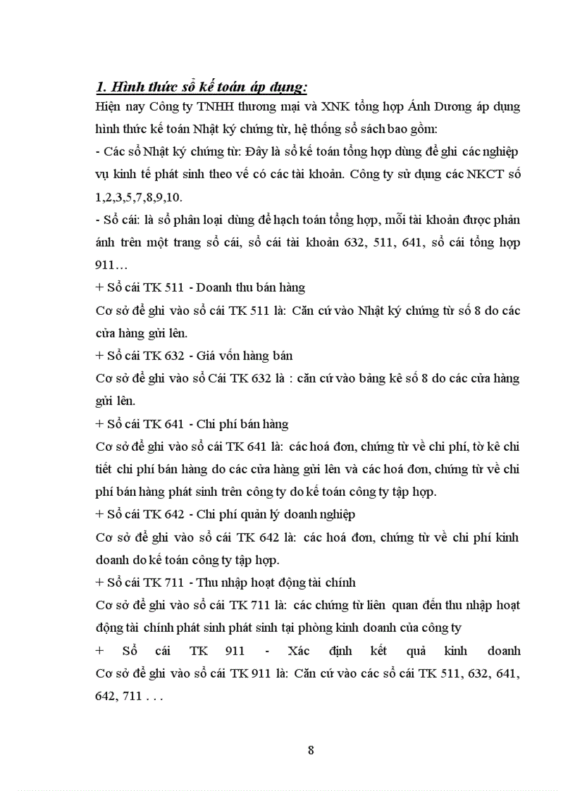 image for page Xác định kết quả kinh doanh tại công ty TNHH thương mại và XNK tổng hợp Ánh Dương