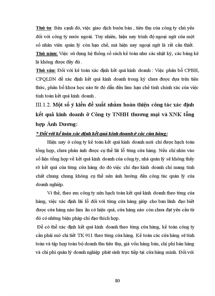 image for page Xác định kết quả kinh doanh tại công ty TNHH thương mại và XNK tổng hợp Ánh Dương