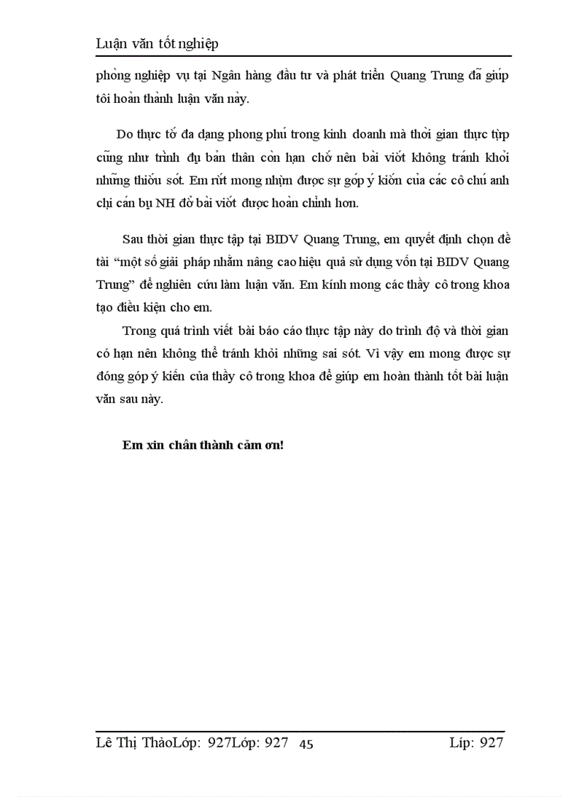 image for page Một số giải pháp nhằm nâng cao hiệu quả sử dụng vốn tại BIDV Quang Trung