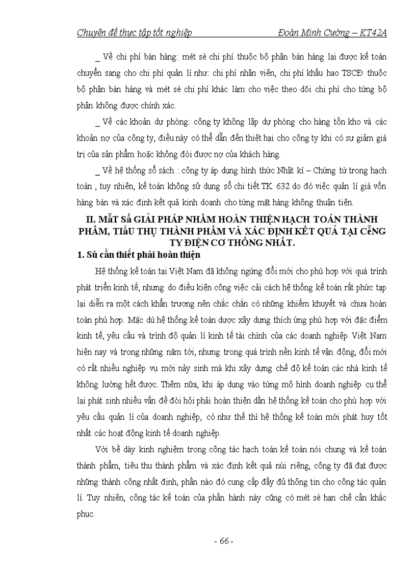 image for page Hoàn thiện hạch toán thành phẩm, tiêu thụ thành phẩm và xác định kết quả tiêu thụ tại công ty Điện Cơ Thống Nhất