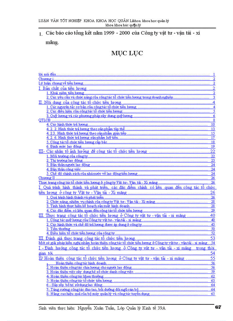image for page Hoàn thiện công tác tổ chức tiền lương ở Công ty Vật tư - Vận tải - Xi măng