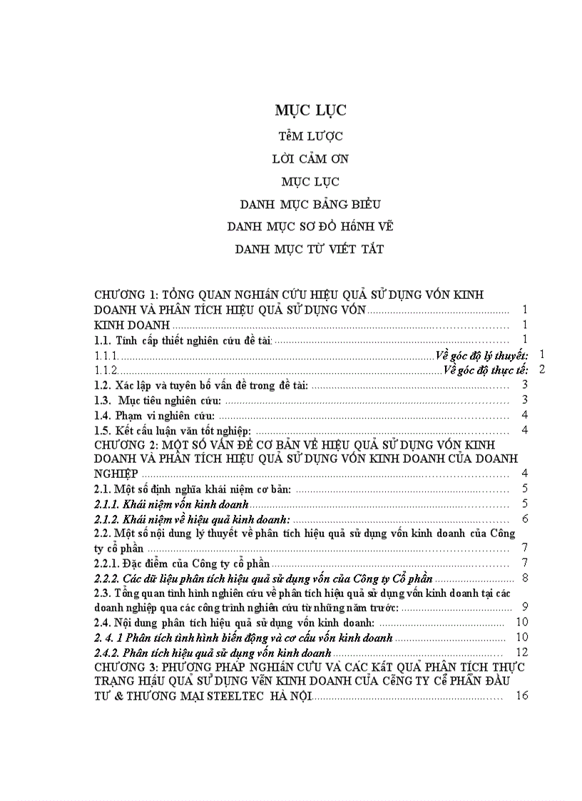 image for page Phân tích hiệu quả sử dụng vốn kinh doanh của Công ty cổ phần Đầu tư và Thương mại Steeltec Hà Nội