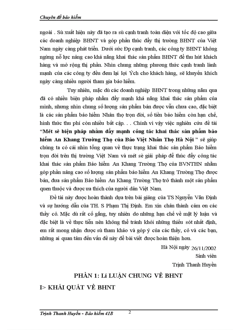 image for page Một số biện pháp nhằm đẩy mạnh công tác khai thác sản phẩm bảo hiểm An Khang Trường Thọ của Bảo Việt Nhân Thọ Hà Nội