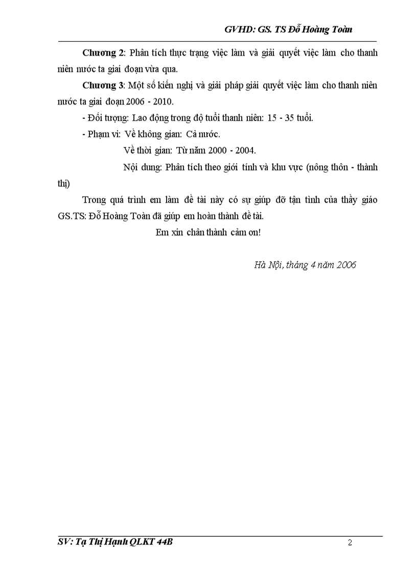 image for page Thực trạng và các giải pháp giải quyết việc làm cho thanh niên nước ta giai đoạn 2006 - 2010