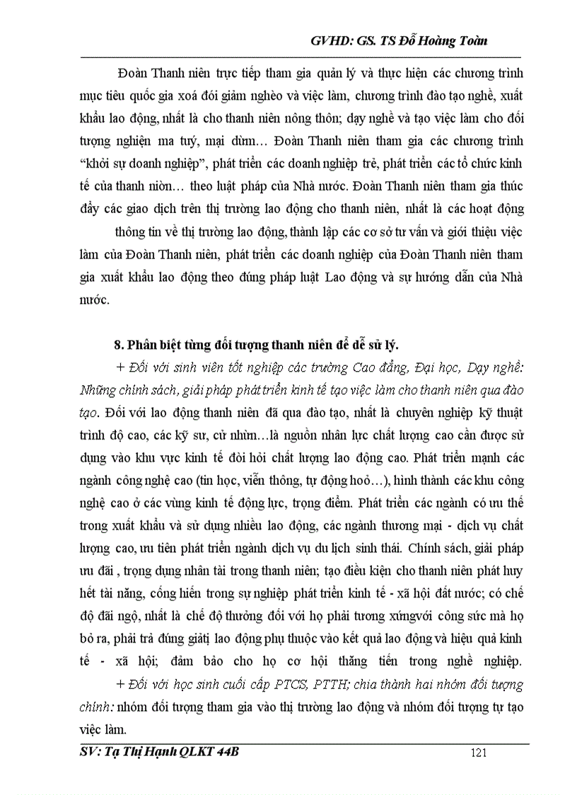 image for page Thực trạng và các giải pháp giải quyết việc làm cho thanh niên nước ta giai đoạn 2006 - 2010
