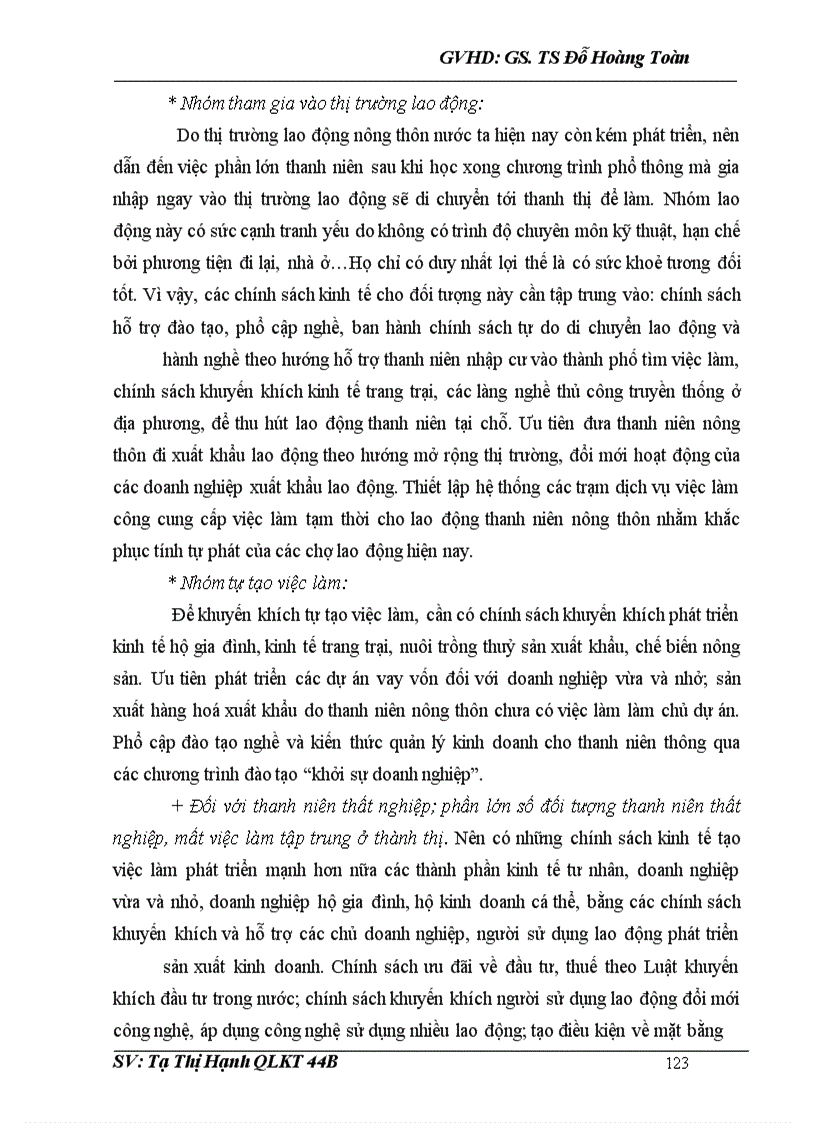image for page Thực trạng và các giải pháp giải quyết việc làm cho thanh niên nước ta giai đoạn 2006 - 2010