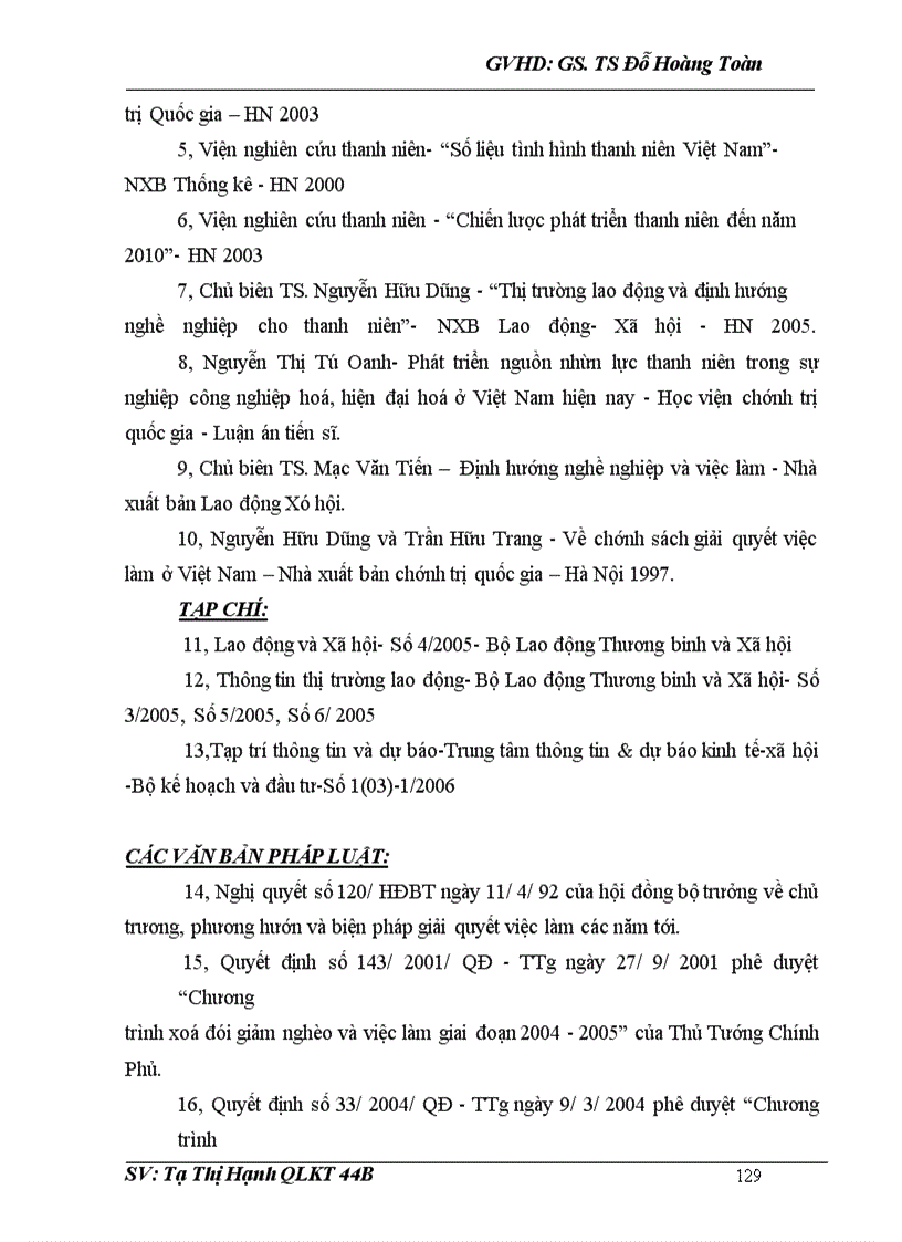 image for page Thực trạng và các giải pháp giải quyết việc làm cho thanh niên nước ta giai đoạn 2006 - 2010