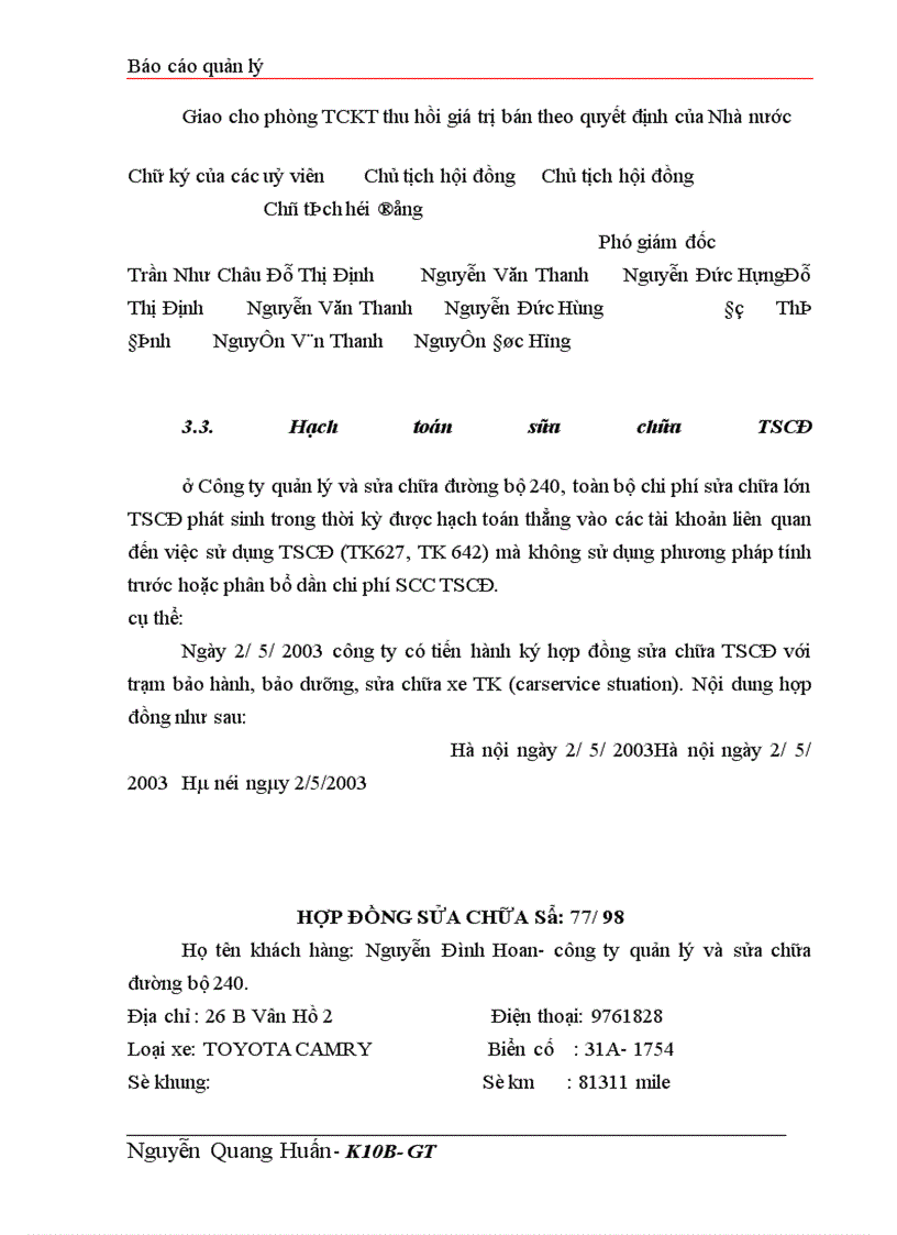 image for page Tổ chức hạch toán TSCĐ với việc nâng cao hiệu quả sử dụng TSCĐ ở Công ty quản lý và sửa chữa đường bộ 240