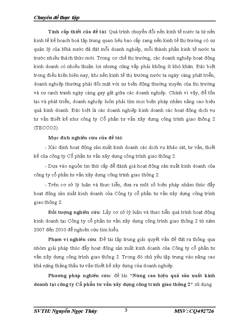 image for page Nâng cao hiệu quả sản xuất kinh doanh tại công ty Cổ phẩn tư vấn xây dựng công trình giao thông 2