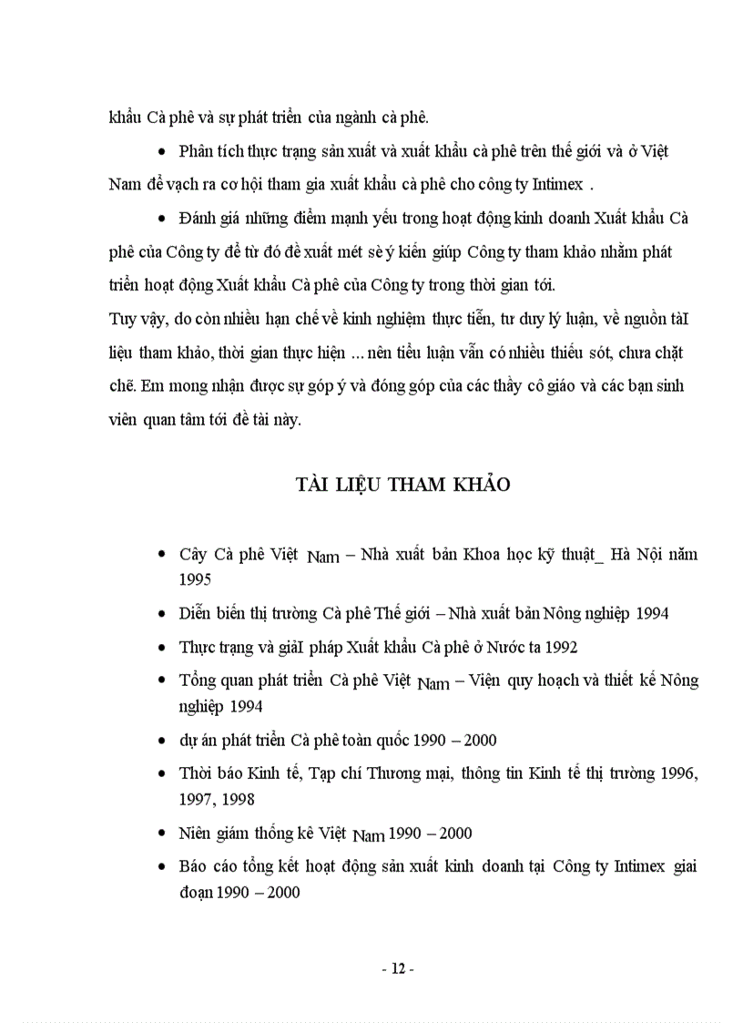 image for page Một số giải pháp nâng cao hiệu quả Xuất khẩu Cà phê của Công ty Intimex