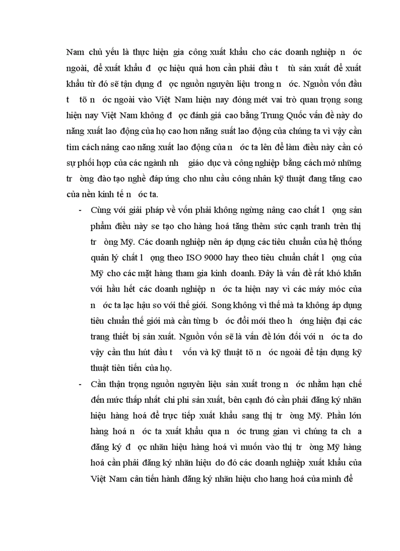 image for page Xuất khẩu hàng hoá của Việt Nam vào thị trơơờng Hoa Kỳ - Những vấn đề đặt ra và giải pháp phát triển