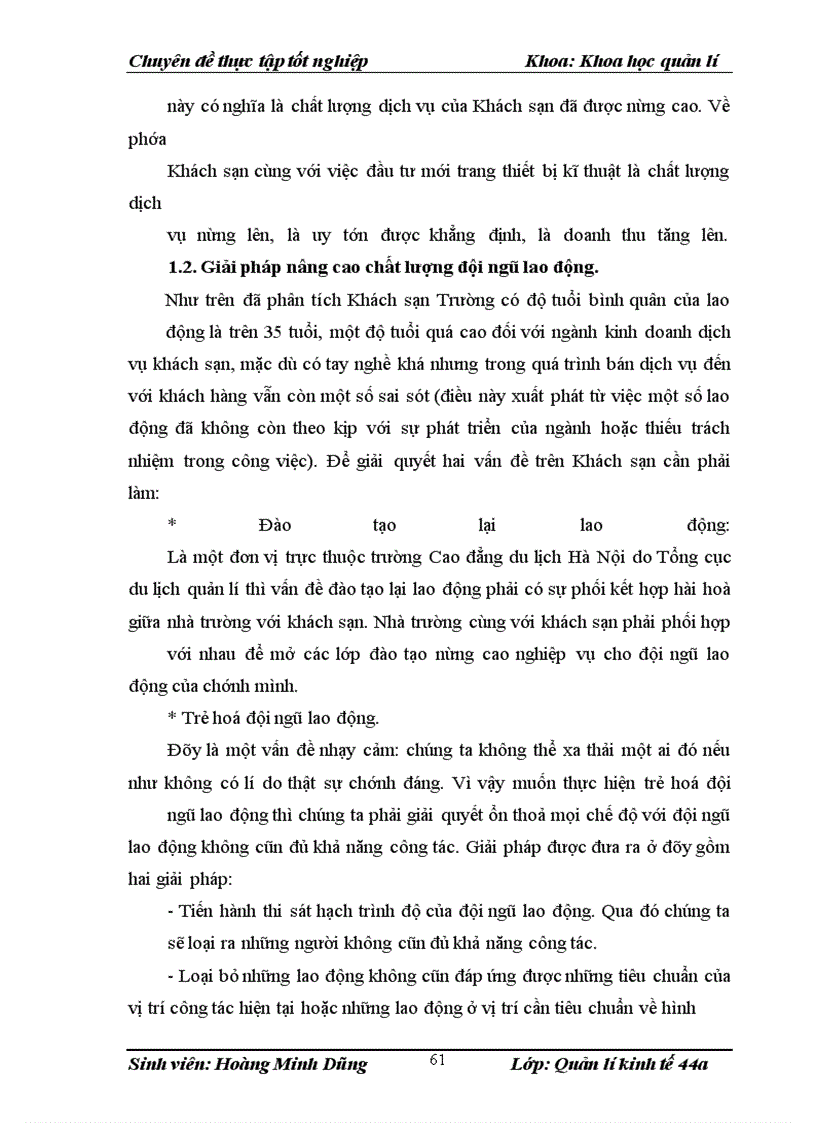 image for page Nâng cao chất lượng dịch vụ tại Khách sạn Trường