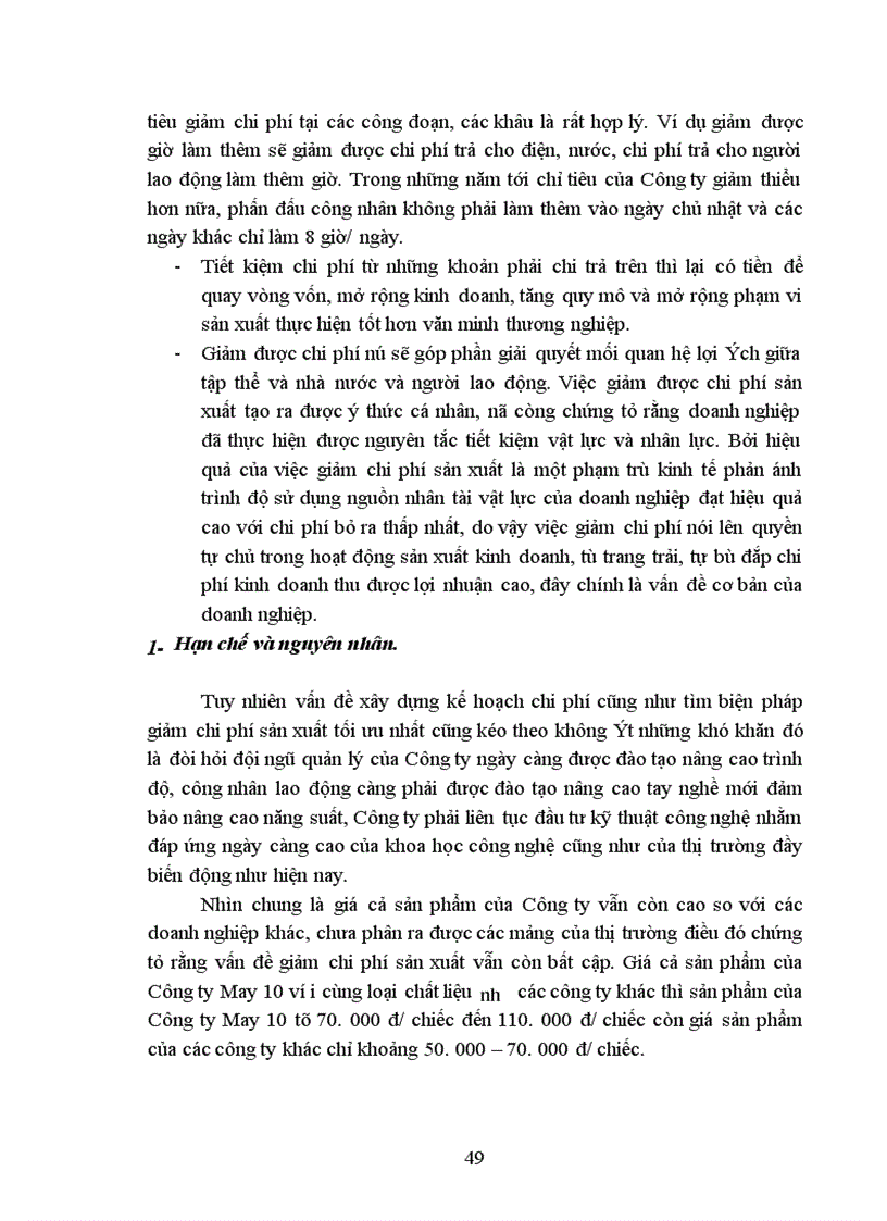 image for page Một số biện pháp nhằm giảm chi phí sản xuất tại Công ty may 10