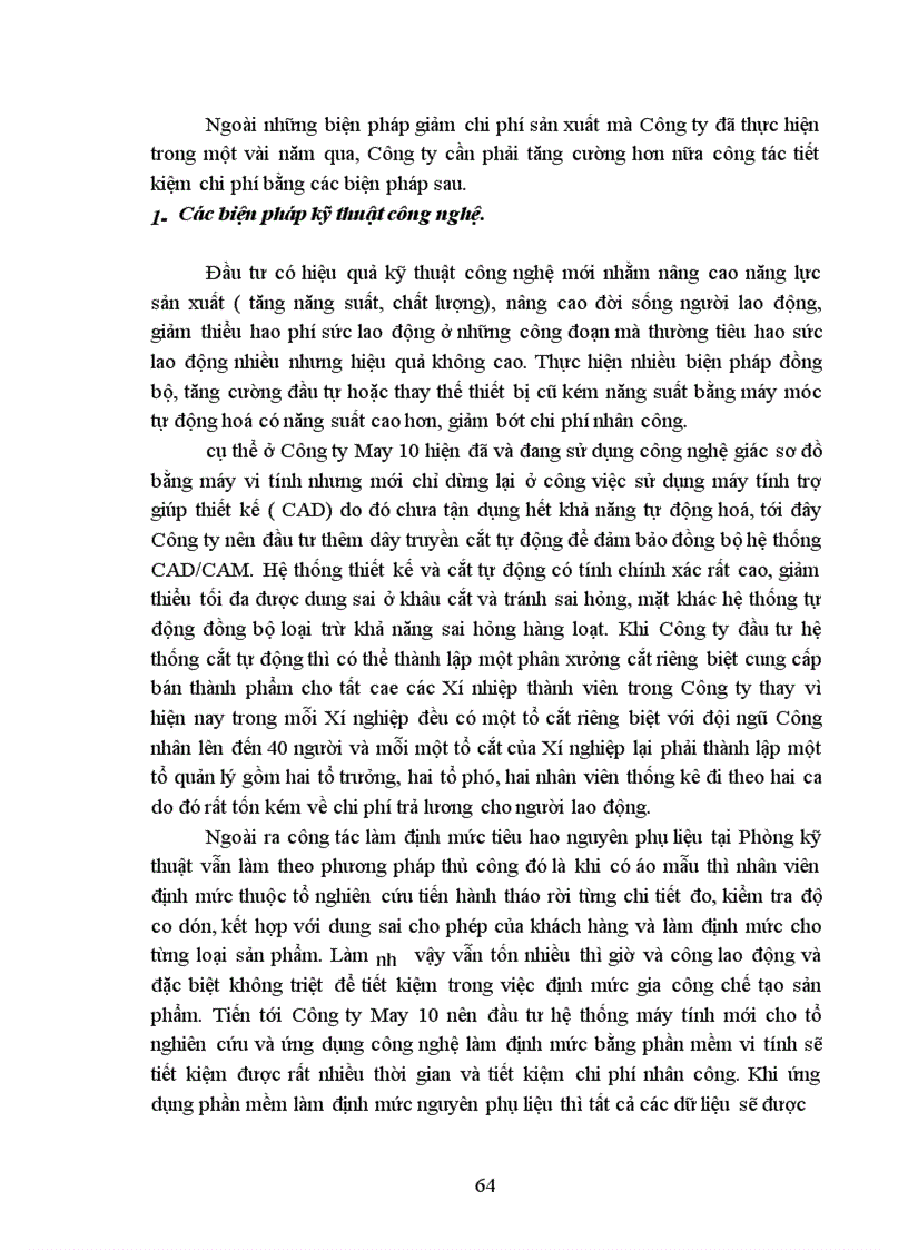 image for page Một số biện pháp nhằm giảm chi phí sản xuất tại Công ty may 10