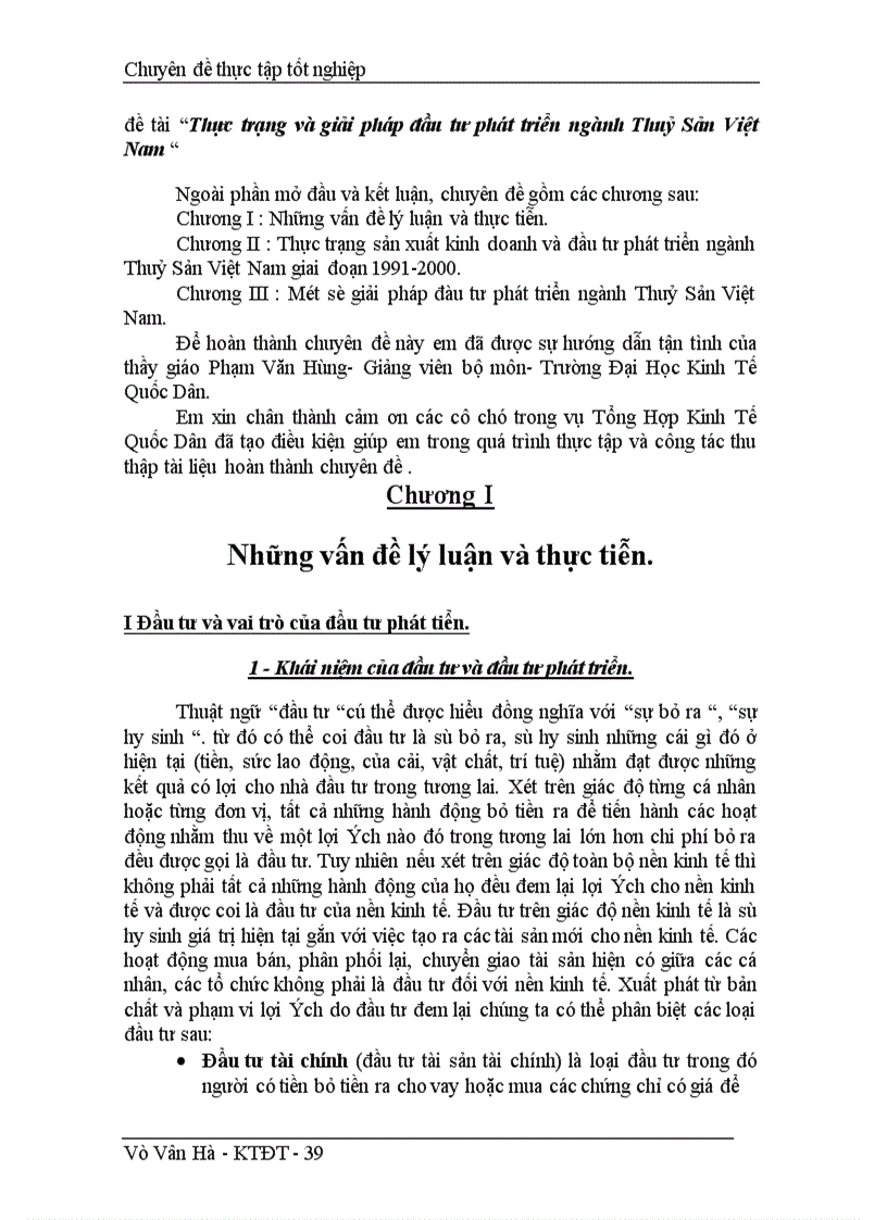 image for page Thực trạng và giải pháp đầu tư phát triển ngành Thuỷ Sản Việt Nam