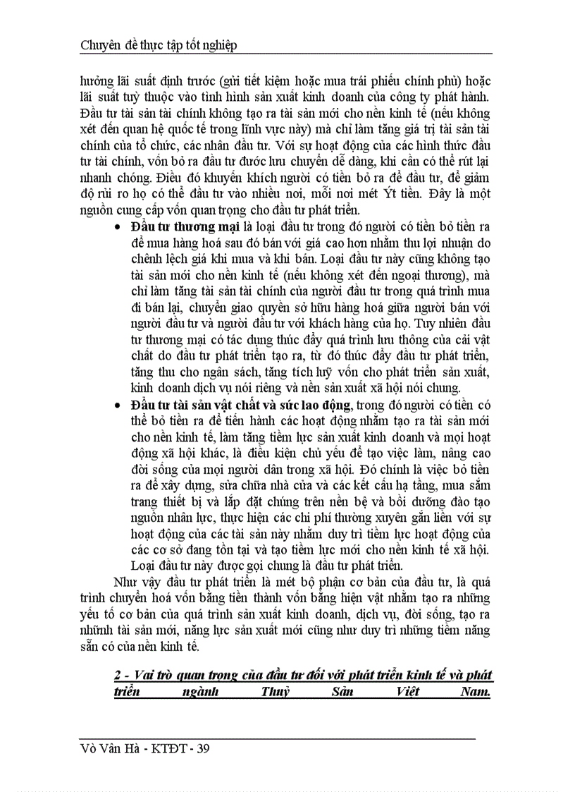 image for page Thực trạng và giải pháp đầu tư phát triển ngành Thuỷ Sản Việt Nam