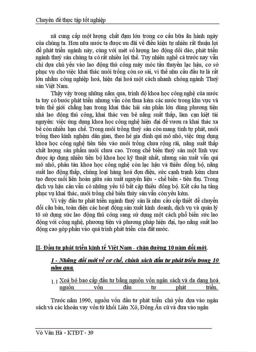 image for page Thực trạng và giải pháp đầu tư phát triển ngành Thuỷ Sản Việt Nam